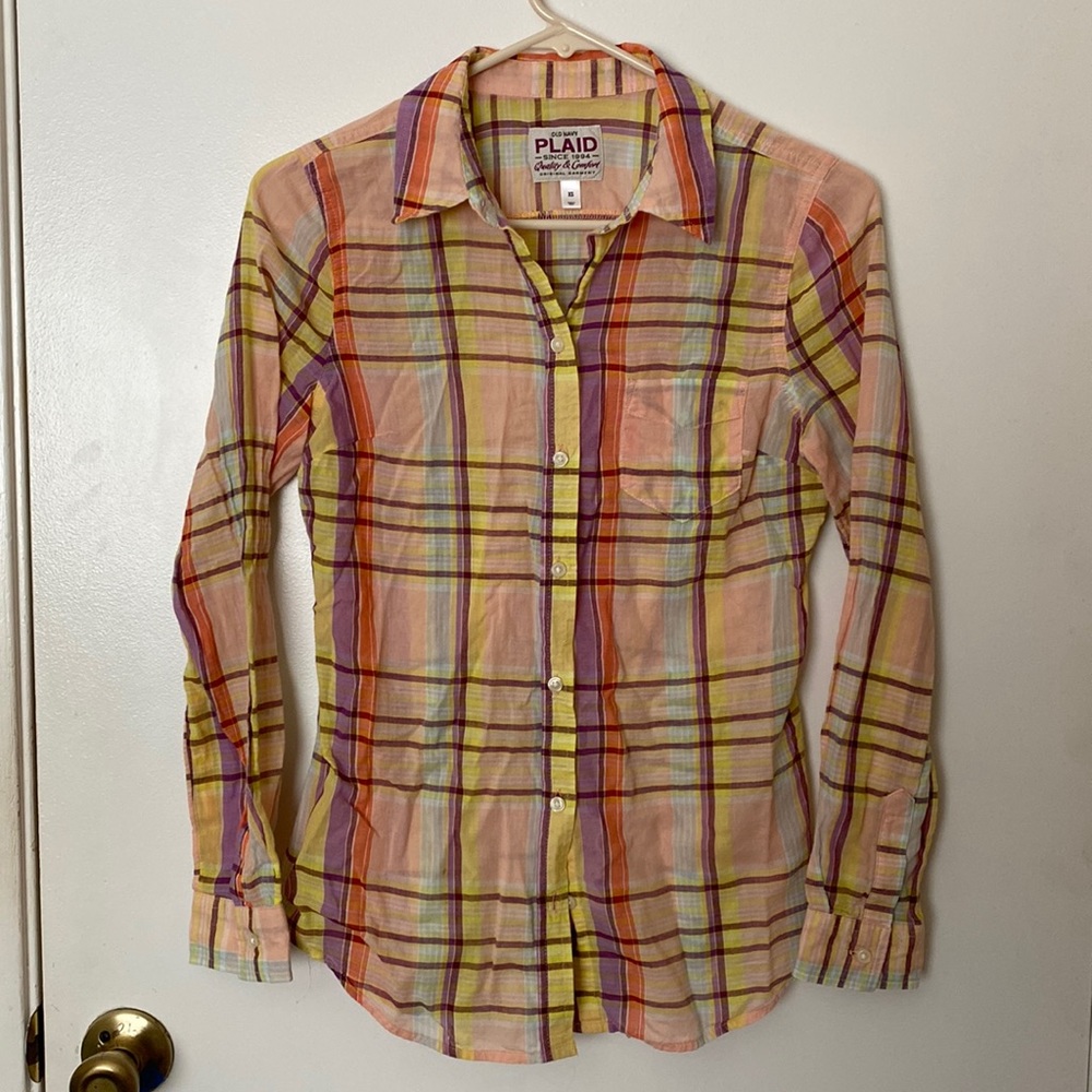 Plaid button down shirt